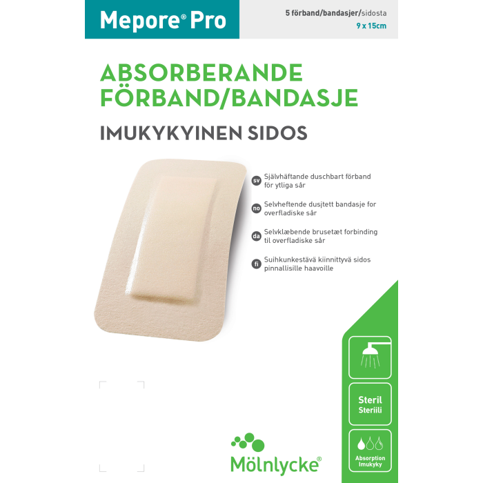 Mepore Pro 9x15 cm haavasidos suihkunkestävä 5 kpl kuva 2