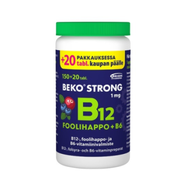 Beko Strong B12+foolihappo+B6 mustikka-karpalo 170 purutabl